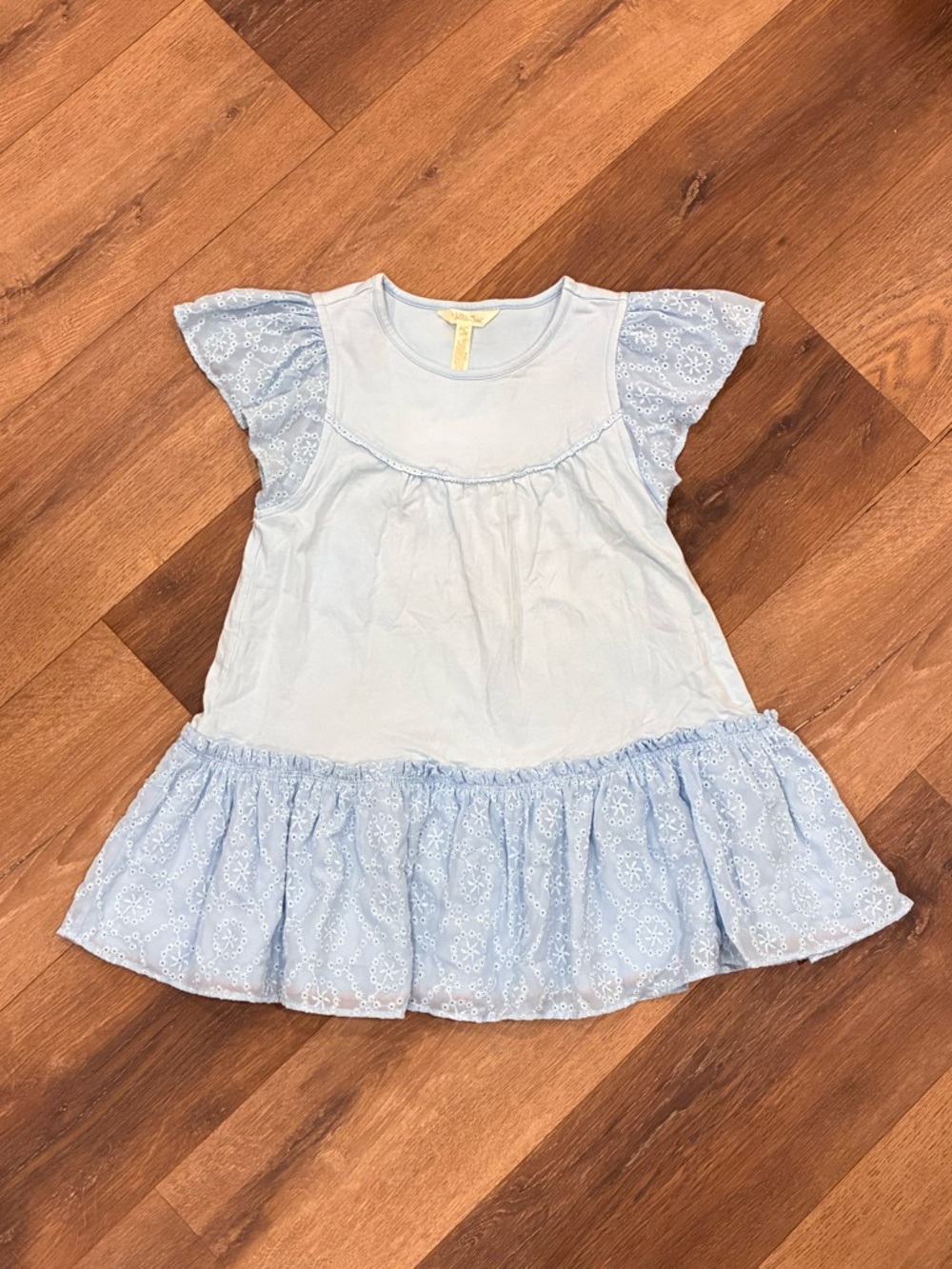 Matilda Jane Blue Oh Joy Eyelet Dress Dream Chasers Spring Summer Outfit 6 Girl
